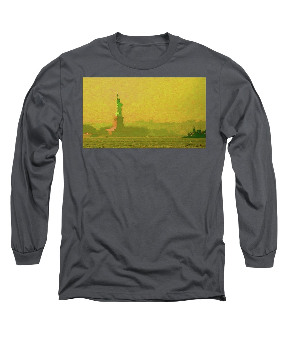 Statue Of Liberty Long Sleeve T-Shirt featuring the digital art Libby Love by Terry Cork