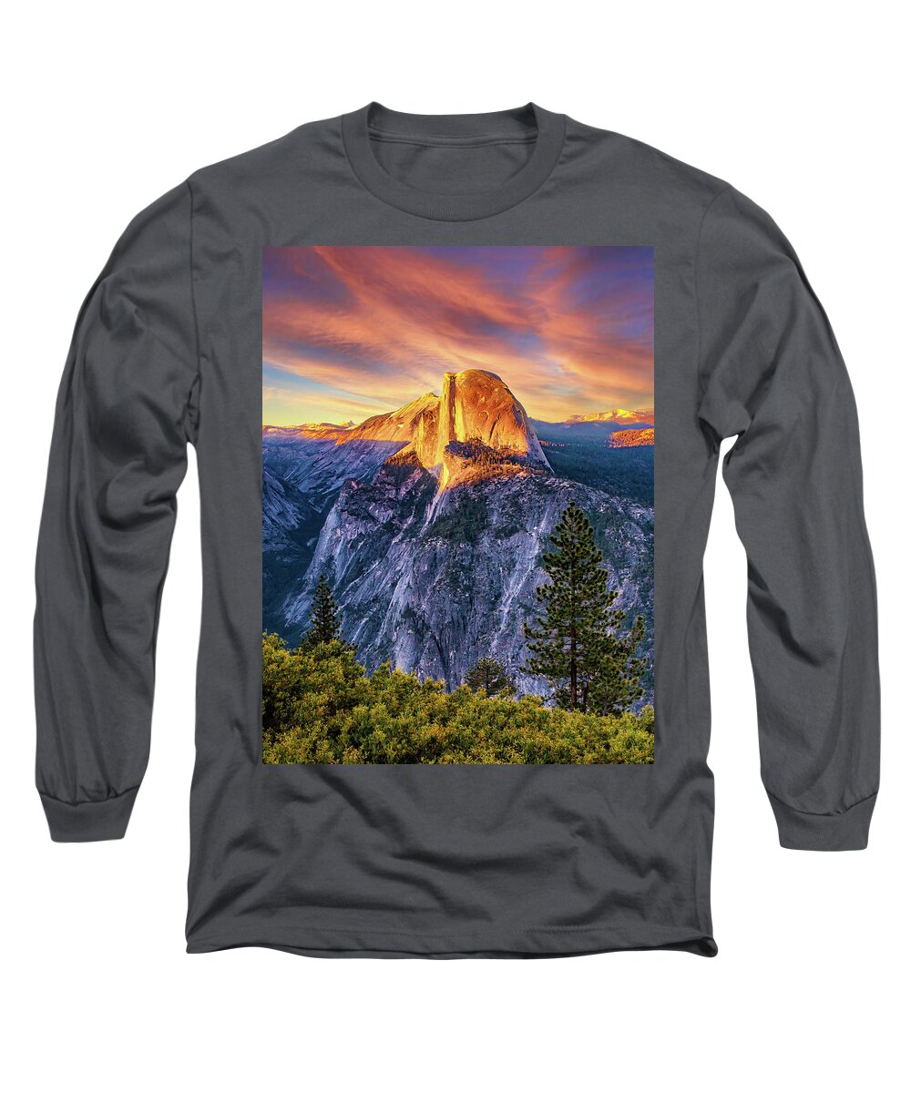 California Long Sleeve T-Shirt featuring the photograph Light on the Mountain by Dan Carmichael
