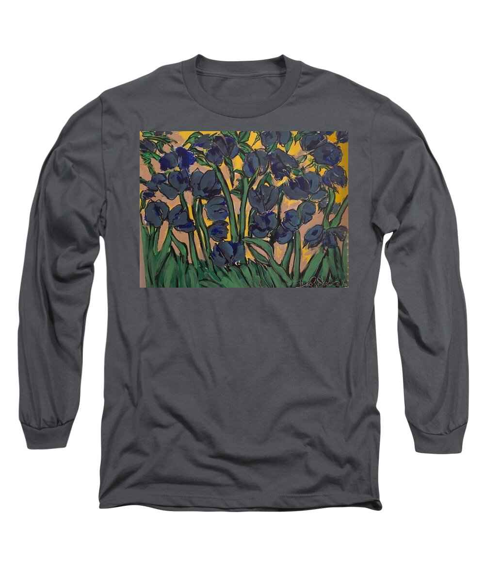  Long Sleeve T-Shirt featuring the painting Lilies of the field by Angie ONeal