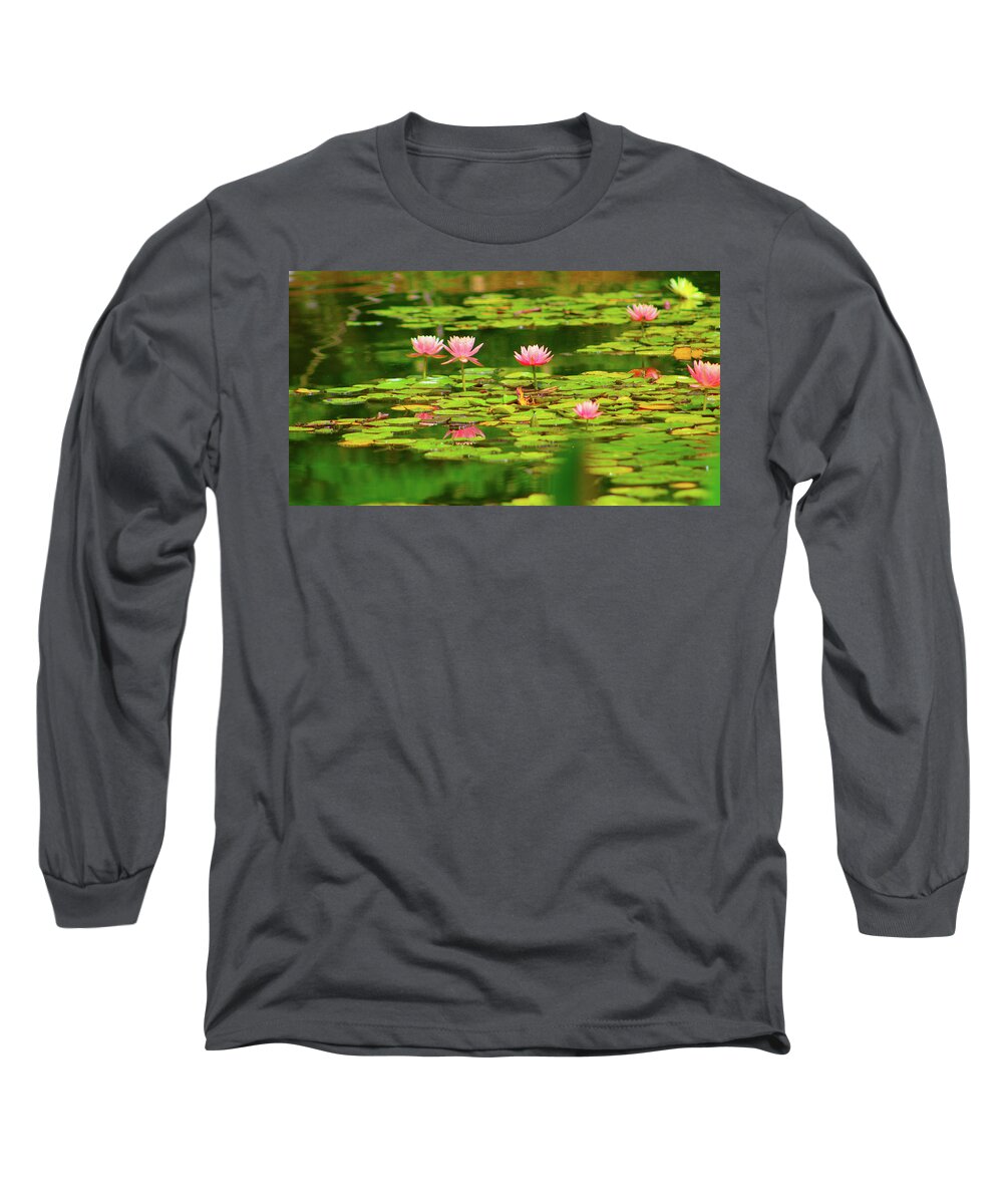 Water Long Sleeve T-Shirt featuring the photograph Lilly on the Lake by Marcus Jones