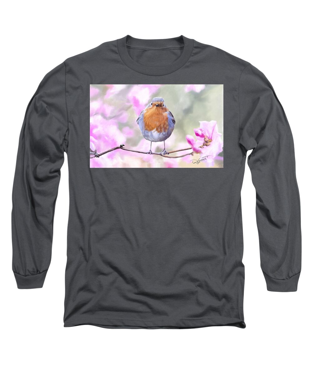 Speed Paint Long Sleeve T-Shirt featuring the digital art Little Bird Video Painting by David Luebbert