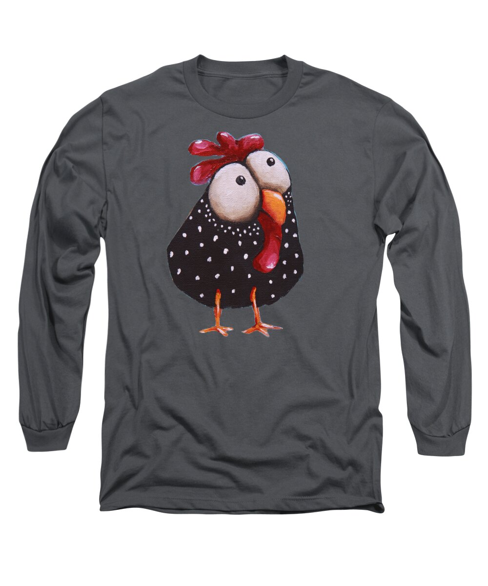 Chicken Long Sleeve T-Shirt featuring the painting Little Chicken by Lucia Stewart