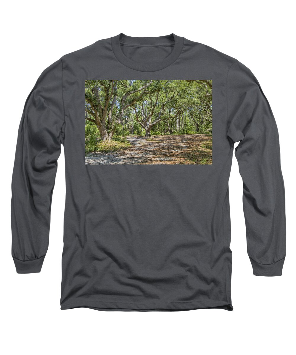 Live Oak Long Sleeve T-Shirt featuring the photograph Live Oak Trees at Hammocks Beach by Bob Decker