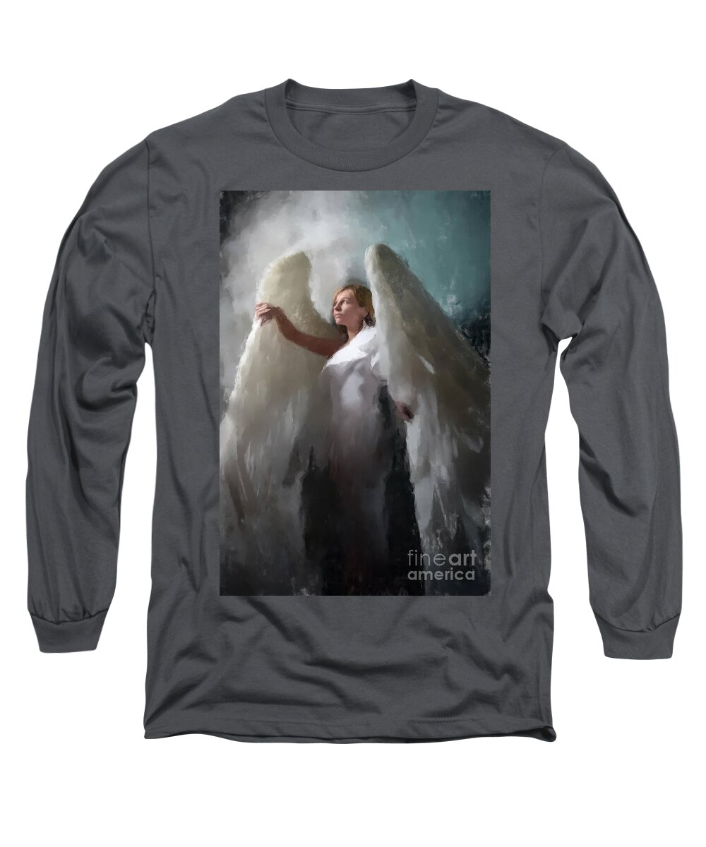 Angle Long Sleeve T-Shirt featuring the painting Looking at the Light by Gary Arnold