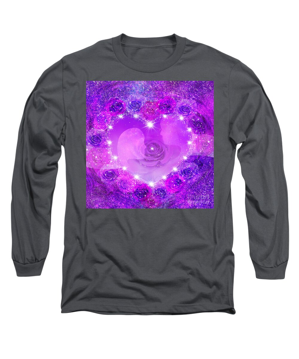 Love Long Sleeve T-Shirt featuring the mixed media Love Is Forever by Diamante Lavendar
