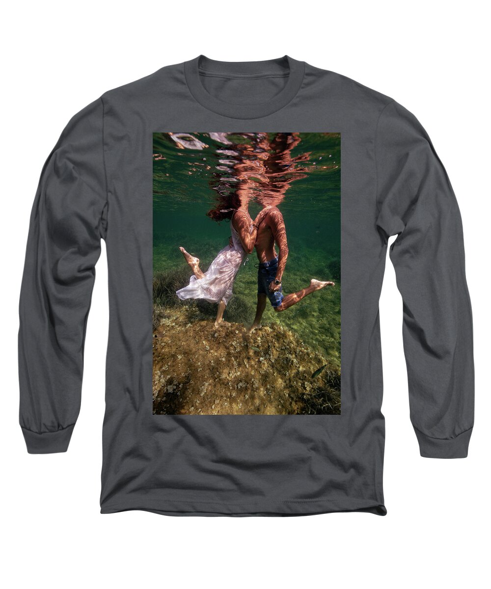 Underwater Long Sleeve T-Shirt featuring the photograph Loving by Gemma Silvestre