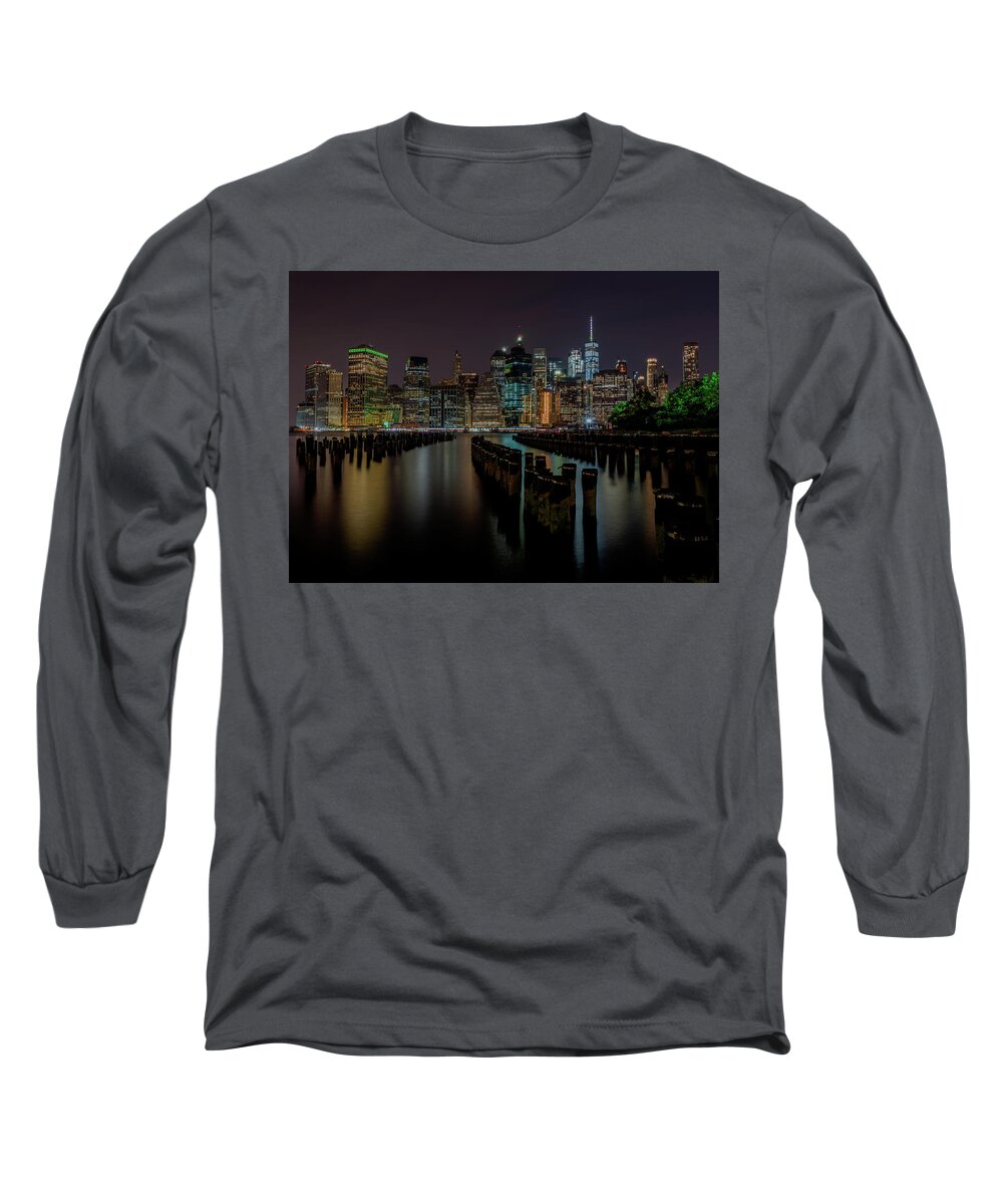 Brooklyn Bridge Park Long Sleeve T-Shirt featuring the photograph Lower East Side by Darrell DeRosia