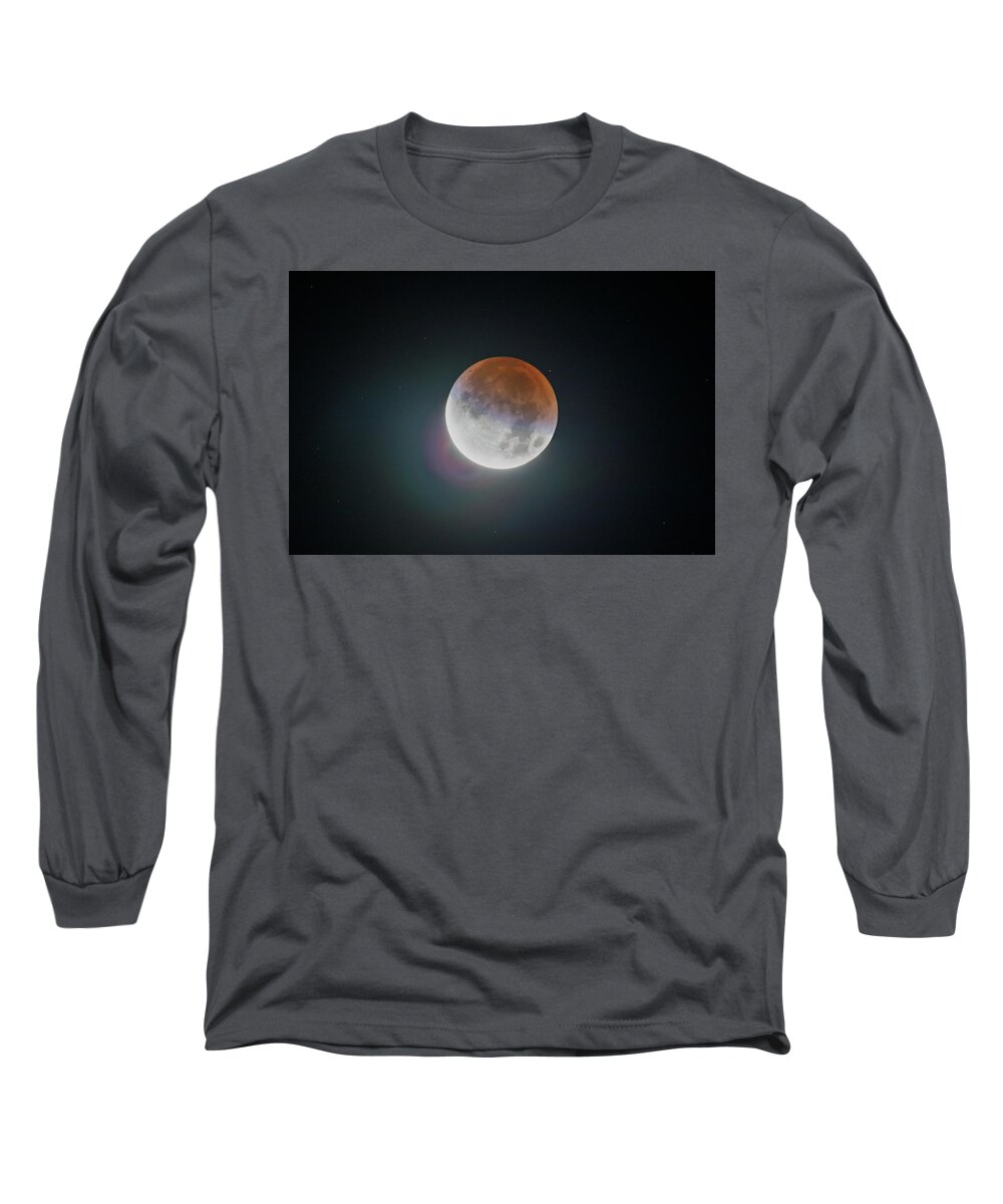 Moon Long Sleeve T-Shirt featuring the photograph Lunar Eclipse 2021 by David Beechum