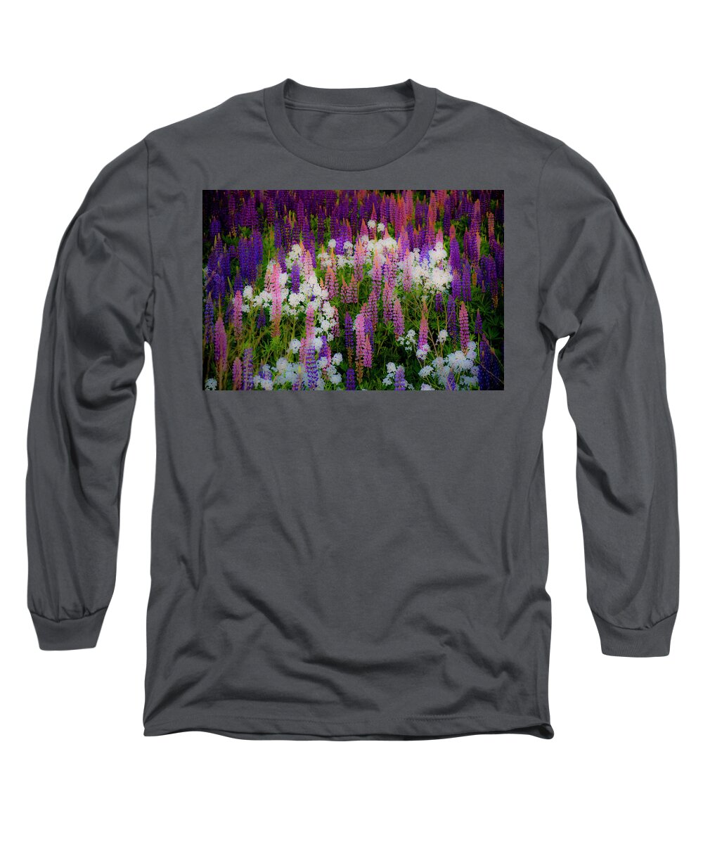 Flowers Long Sleeve T-Shirt featuring the photograph Lupineland by Jeff Cooper