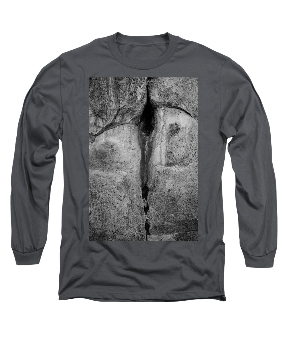 Abstract Long Sleeve T-Shirt featuring the photograph Make of It What You Will - B and W by Mary Lee Dereske