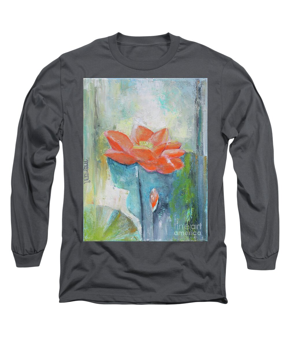 Mother Long Sleeve T-Shirt featuring the painting Mama Lotus by Manami Lingerfelt