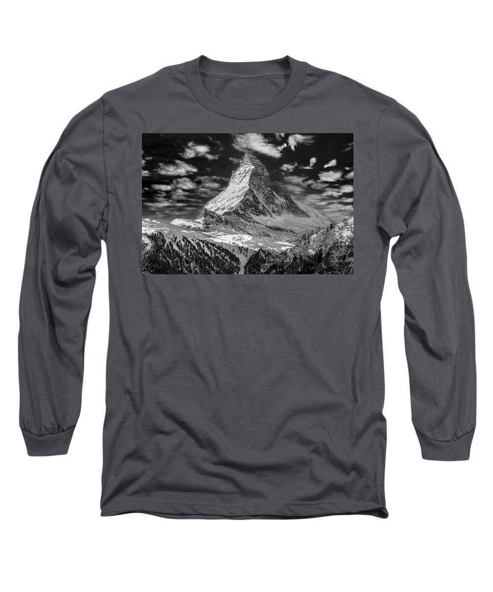 2015 Long Sleeve T-Shirt featuring the photograph Matterhorn in the Clouds by Don Hoekwater Photography