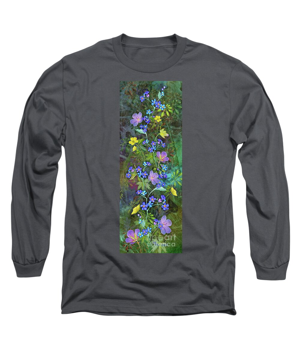 Nature Long Sleeve T-Shirt featuring the painting Meadow Flowers by Teresa Ascone