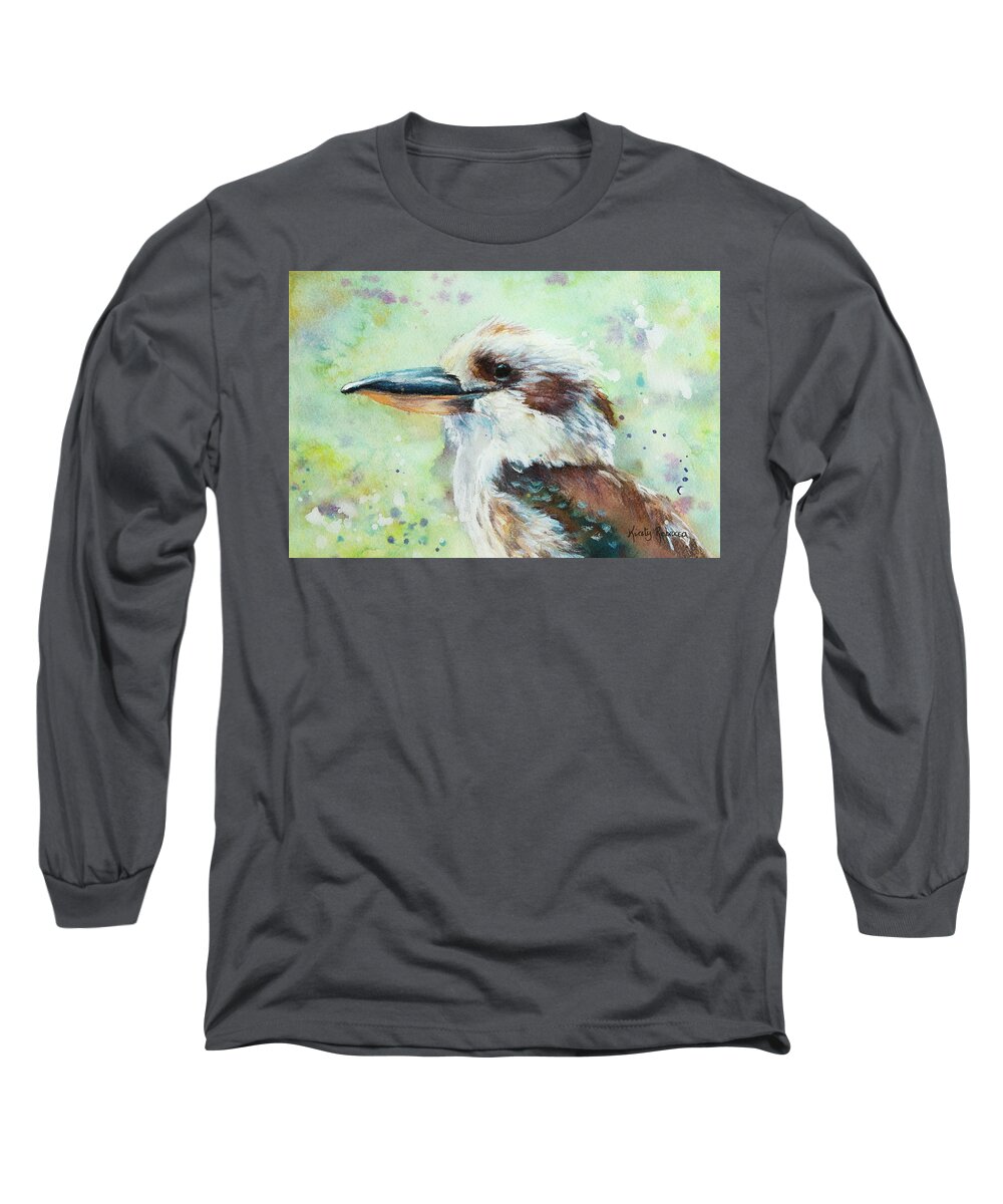 Kookaburra Long Sleeve T-Shirt featuring the painting Merry Merry King by Kirsty Rebecca