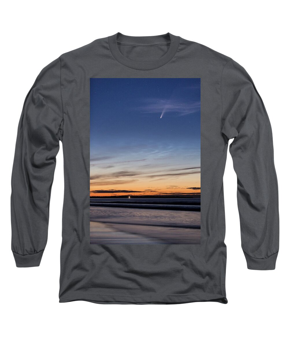 Comet Long Sleeve T-Shirt featuring the photograph Message from the Universe - the Comet NEOWISE by Anita Nicholson
