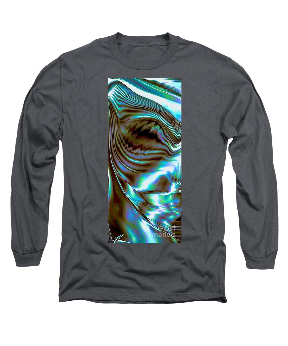  Long Sleeve T-Shirt featuring the digital art Metalbot by Glenn Hernandez