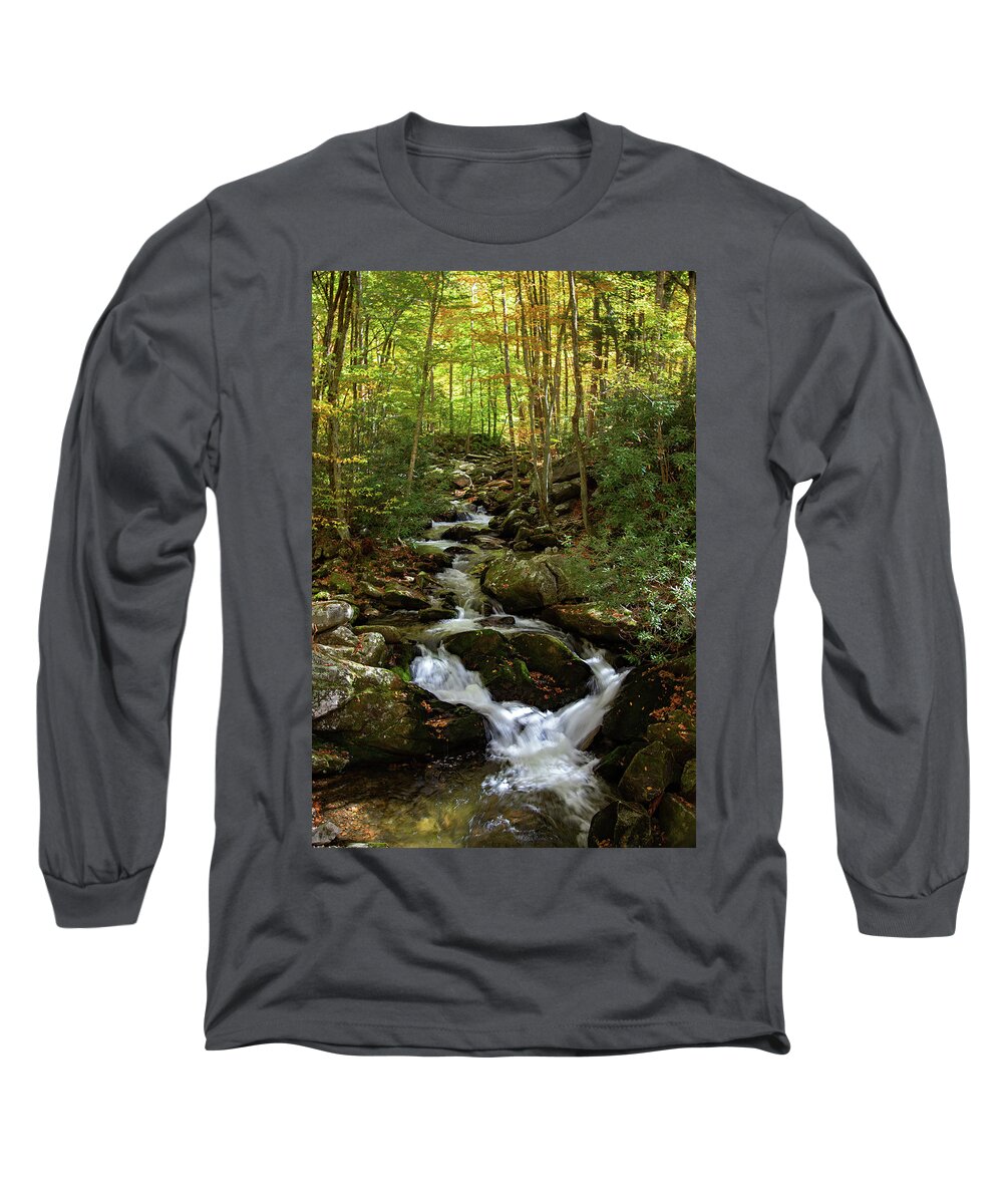 Creek Long Sleeve T-Shirt featuring the photograph Middle Prong by Gina Fitzhugh