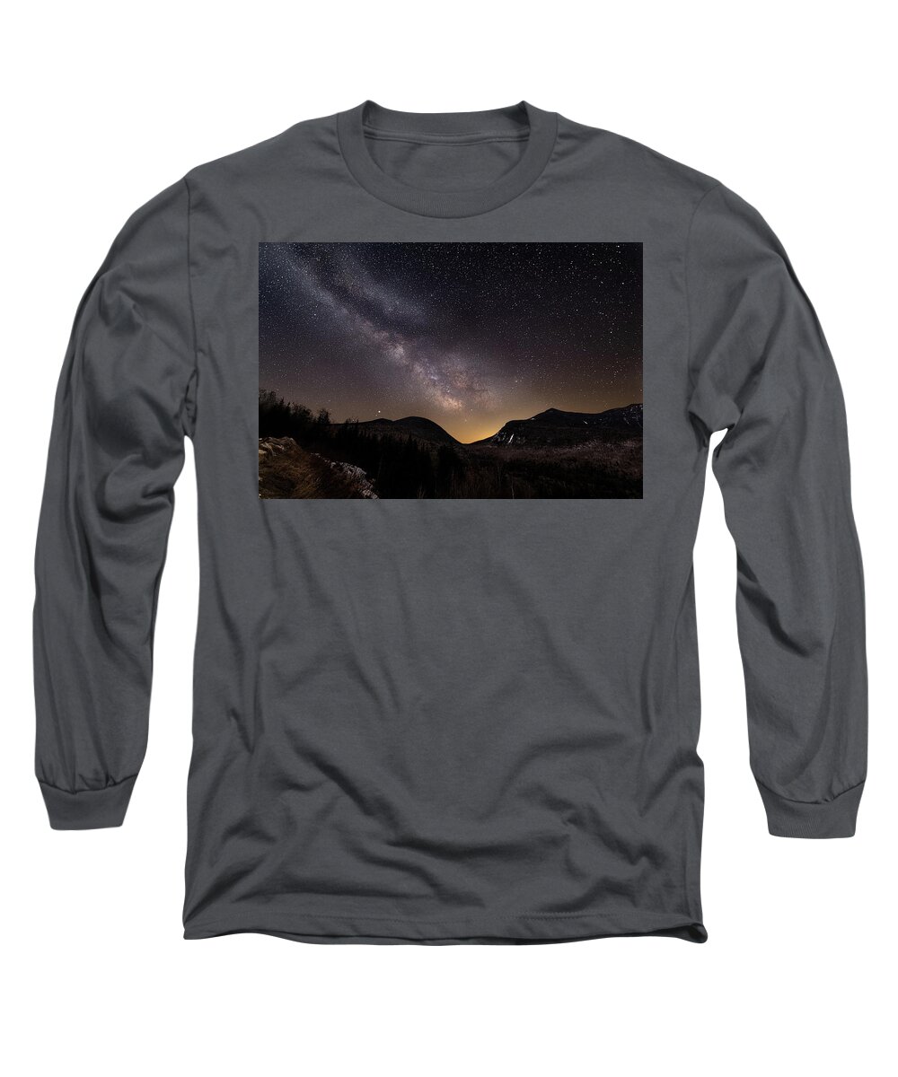 Milky Way Long Sleeve T-Shirt featuring the photograph Milky Way on the Kancamagus Highway in the White Mountains by William Dickman