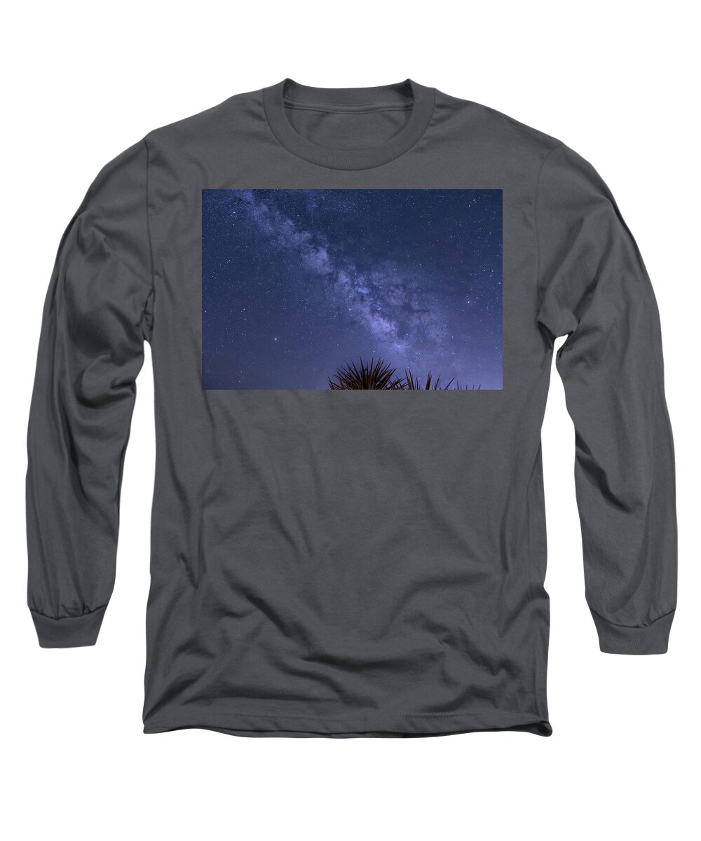 Milky Way Long Sleeve T-Shirt featuring the photograph Milky Way Over the Desert by Lisa Chorny