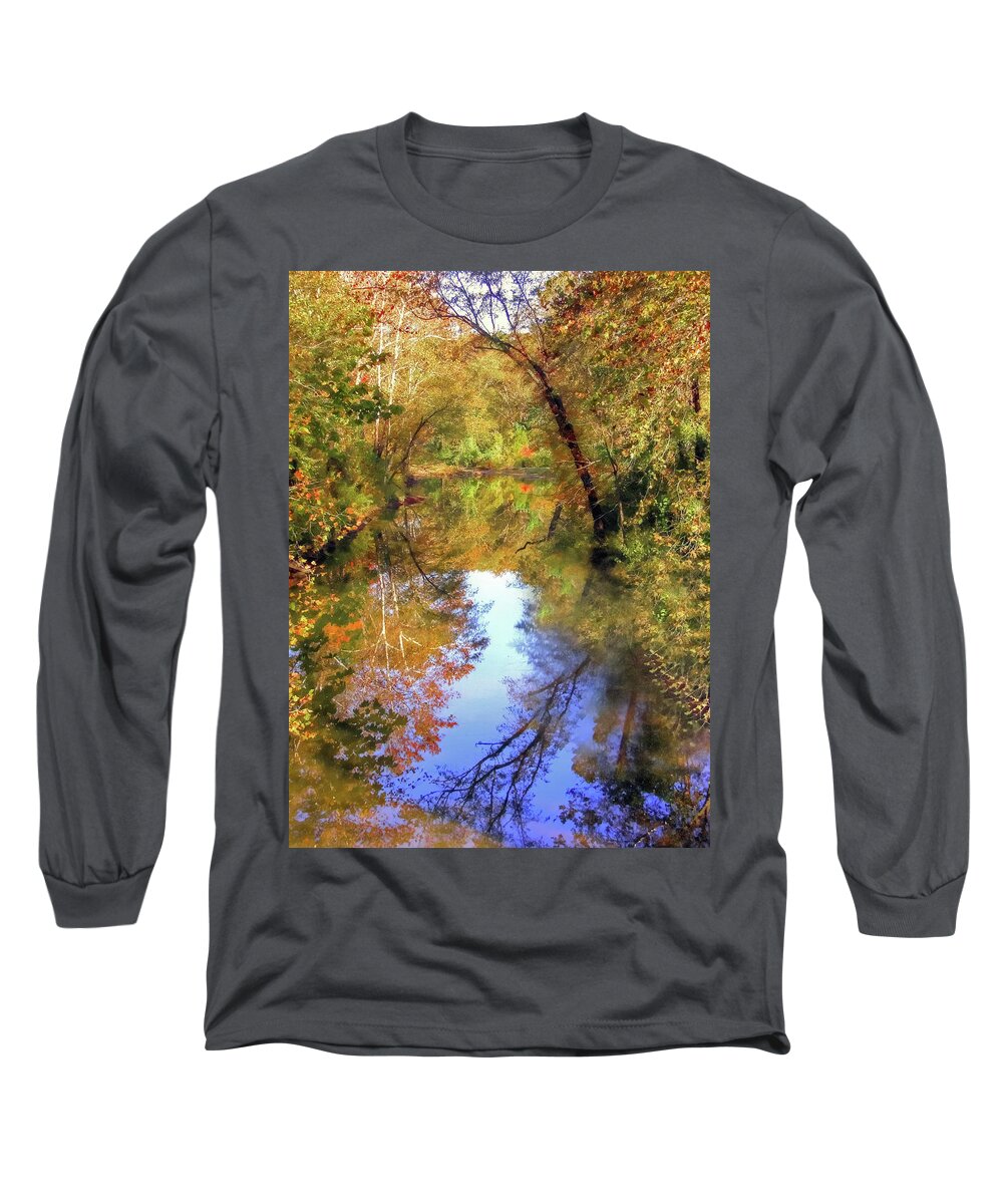 Autumn Long Sleeve T-Shirt featuring the digital art Mirrors Of Autumn by Randall Dill