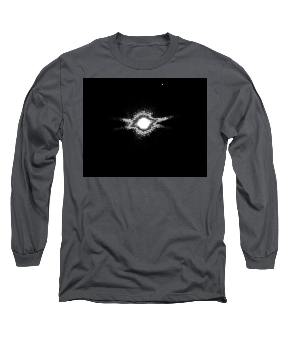 Moon Long Sleeve T-Shirt featuring the photograph Moon Modern by Andrew Lawrence