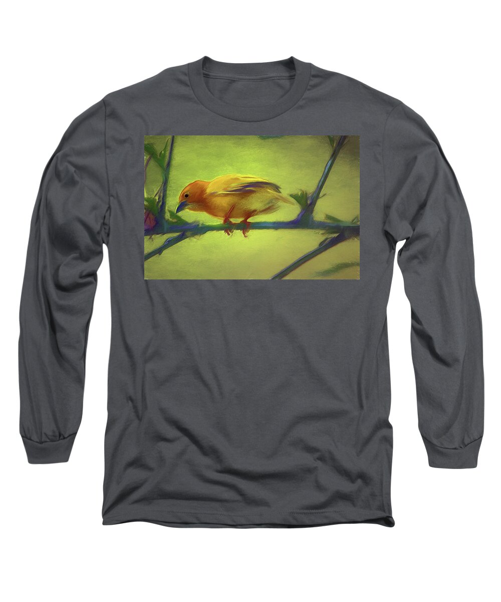 Bird Long Sleeve T-Shirt featuring the digital art Morning Song by Terry Cork