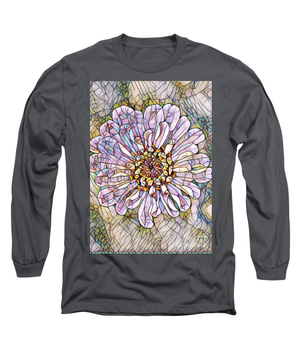 Fineartamerica Long Sleeve T-Shirt featuring the digital art Mosaic Portret flower by Yvonne Padmos