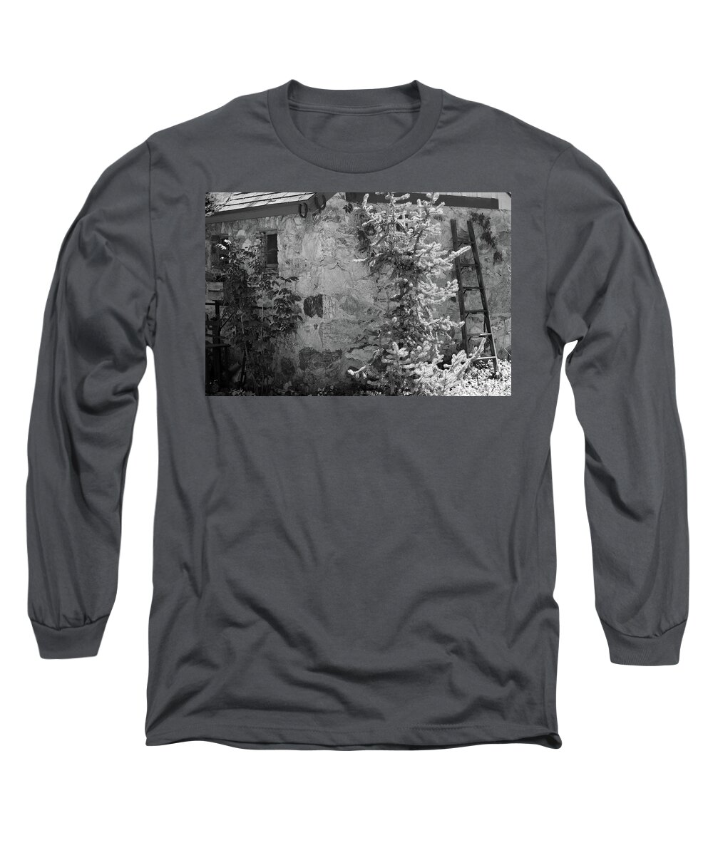 Architecture Long Sleeve T-Shirt featuring the photograph Mountain Cabin by Tony Spencer