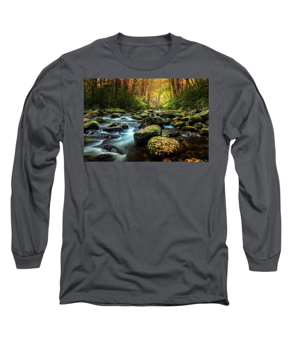 Big Creek Long Sleeve T-Shirt featuring the photograph Mountain Streams by Darrell DeRosia