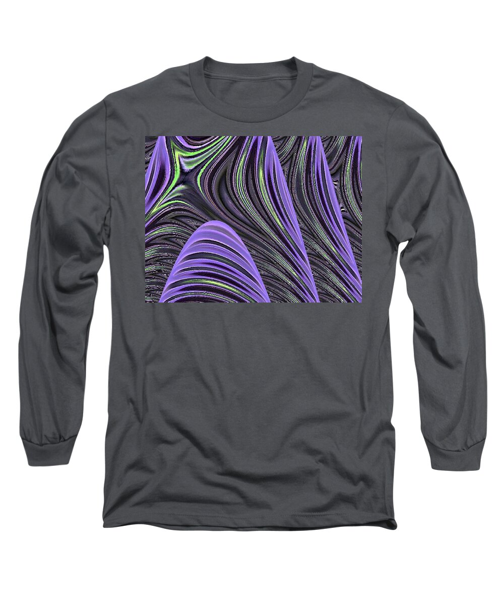 Abstract Long Sleeve T-Shirt featuring the digital art Mountains Abstract by Ronald Mills