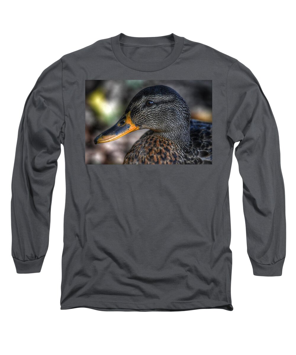 Photo Long Sleeve T-Shirt featuring the photograph American Black Duck by Evan Foster