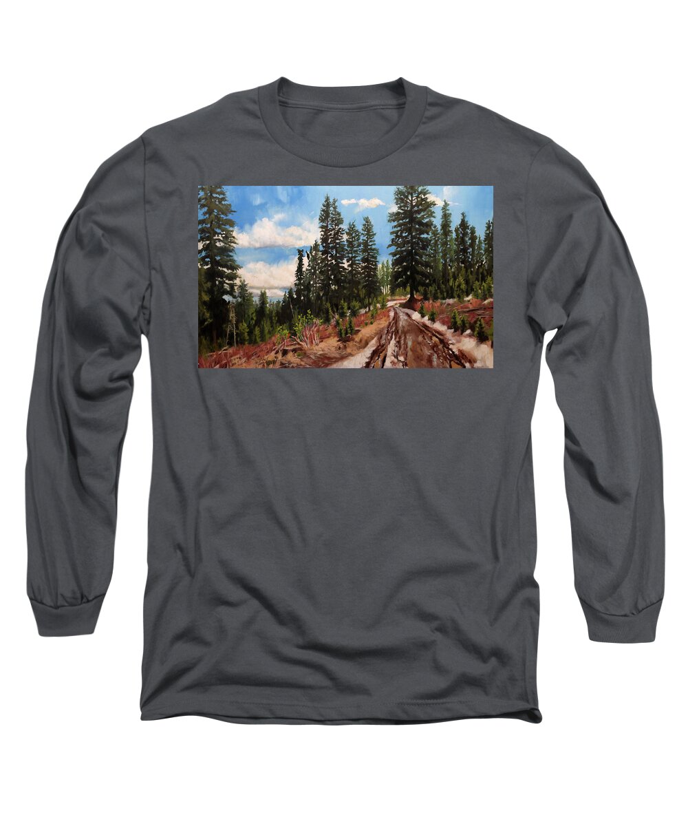 Oil Painting Long Sleeve T-Shirt featuring the drawing Mud and Snow in The Blues by Jordan Henderson