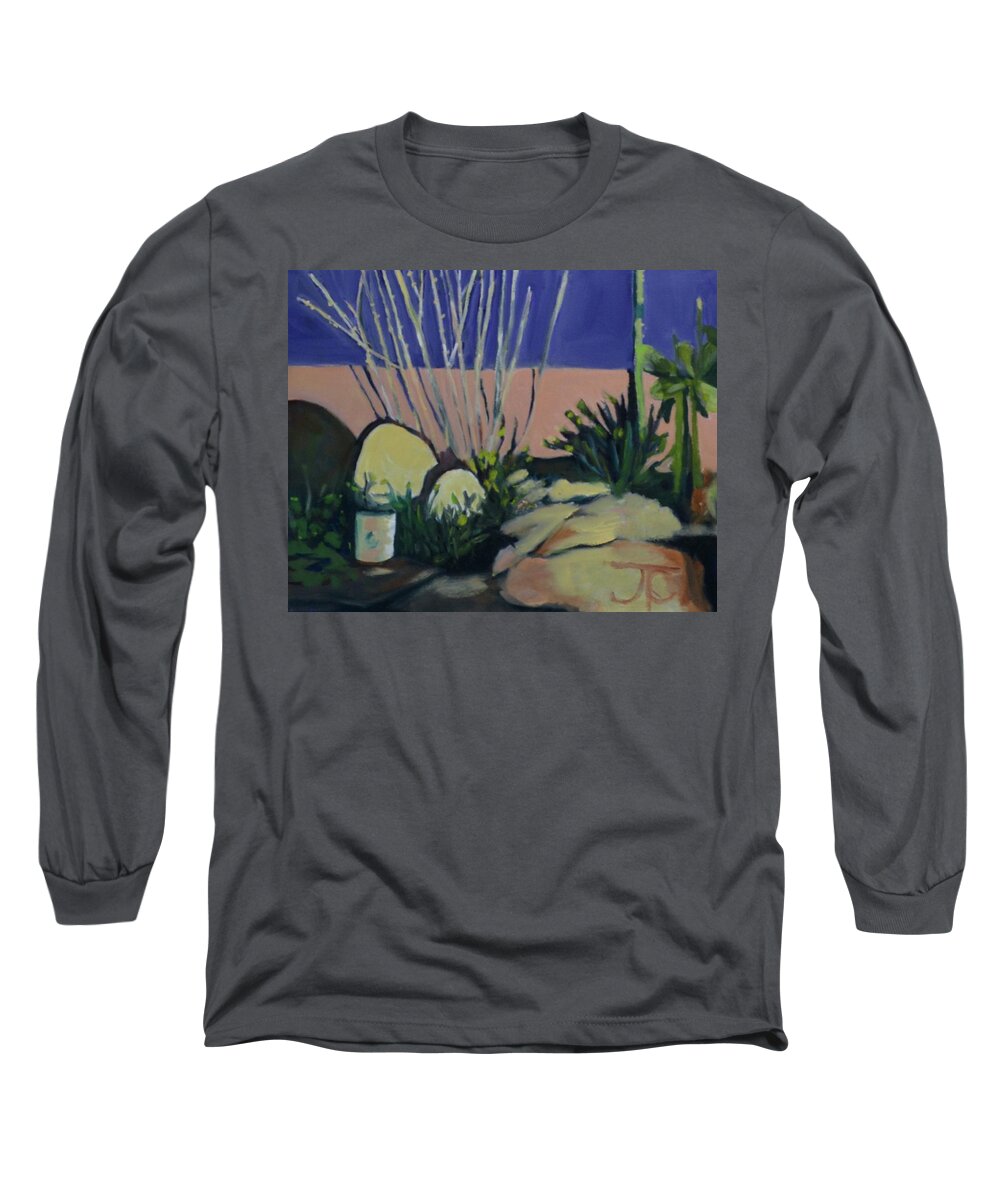 Impressionism Long Sleeve T-Shirt featuring the painting My Back Yard by Julie Todd-Cundiff