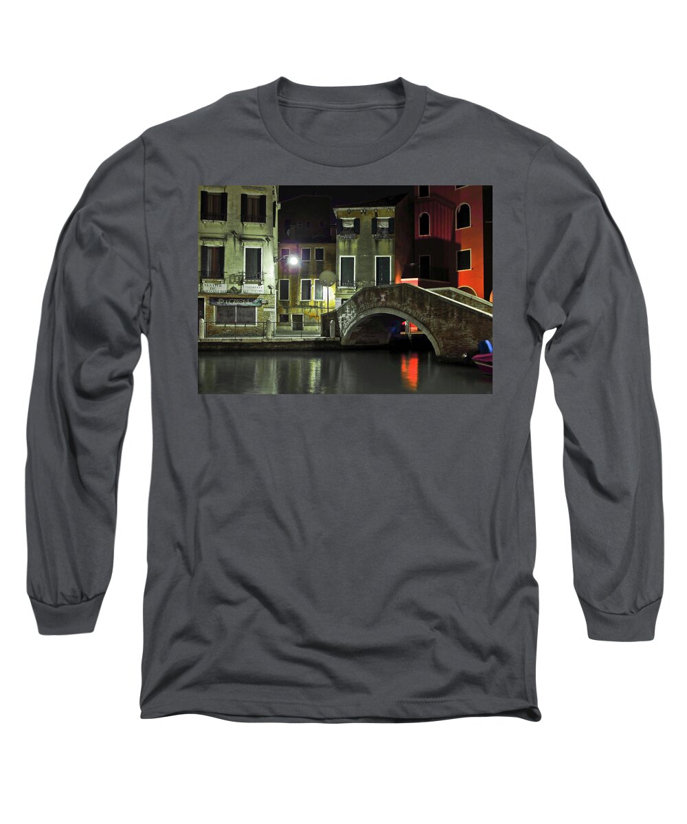 Dorsoduro Long Sleeve T-Shirt featuring the photograph Night in Dorsoduro by Eyes Of CC