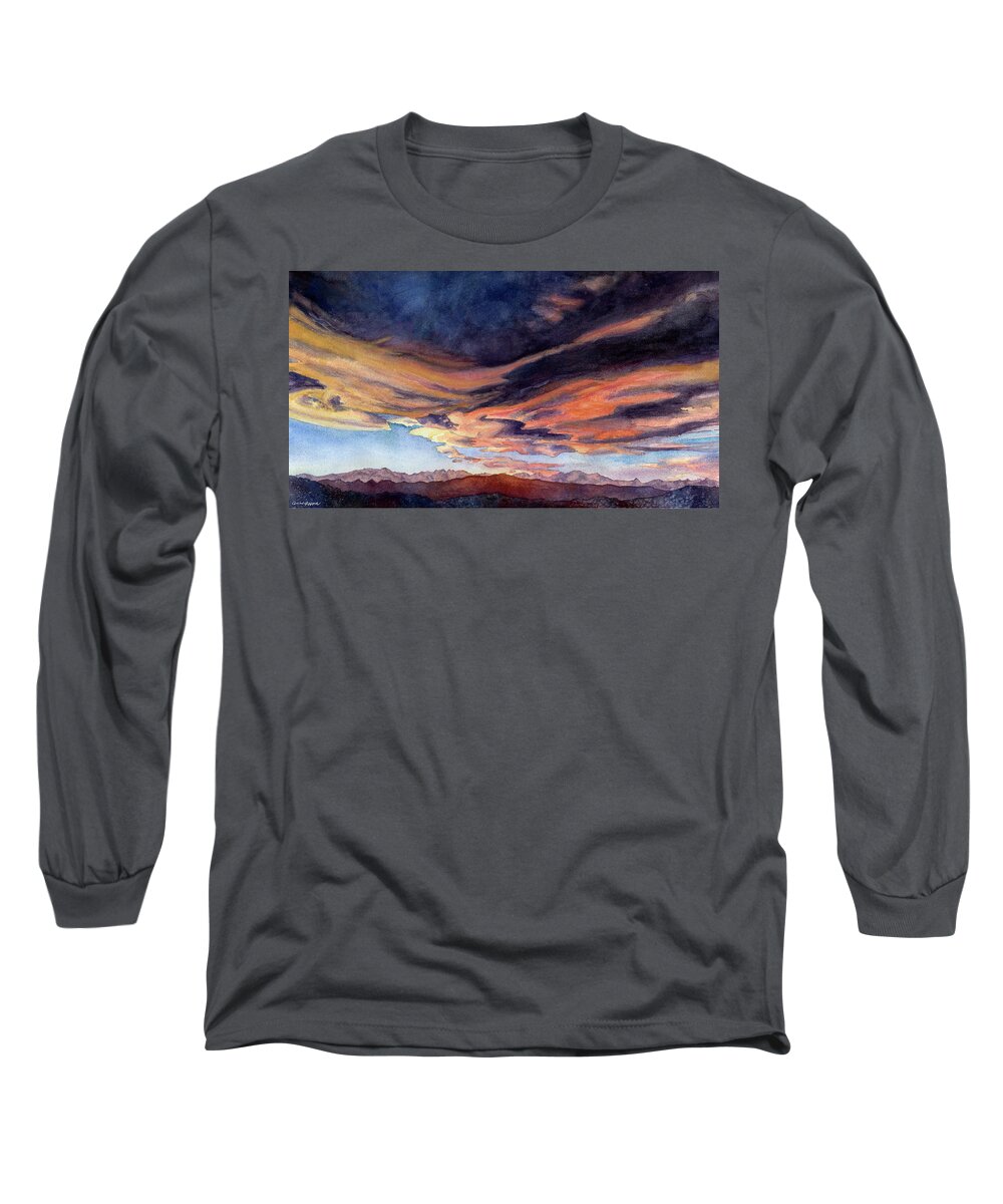 Sunset Painting Long Sleeve T-Shirt featuring the painting November Sky by Anne Gifford