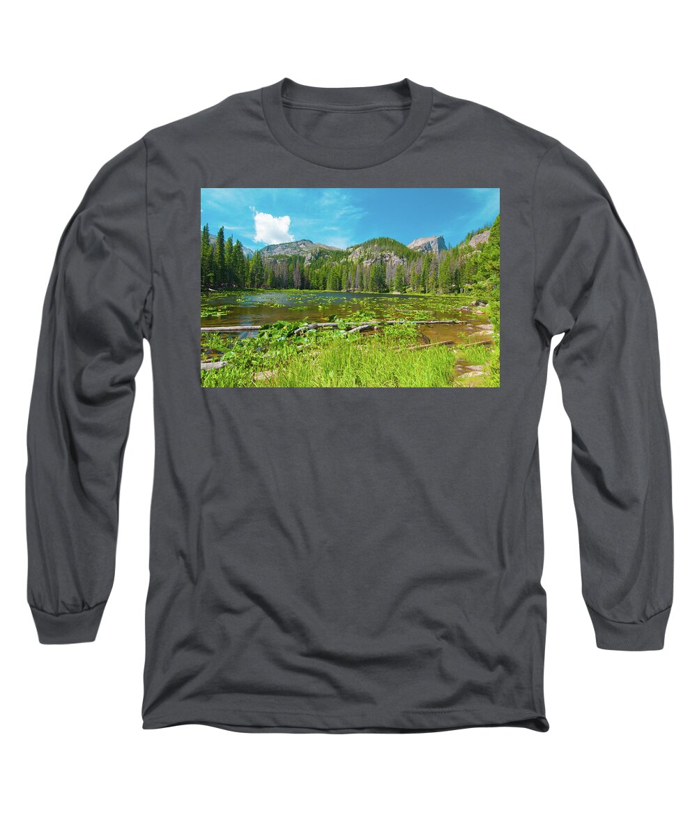 Nymph Lake Long Sleeve T-Shirt featuring the photograph Nymph Lake, Rocky Mountain National Park, Colorado, USA, North America by Tom Potter