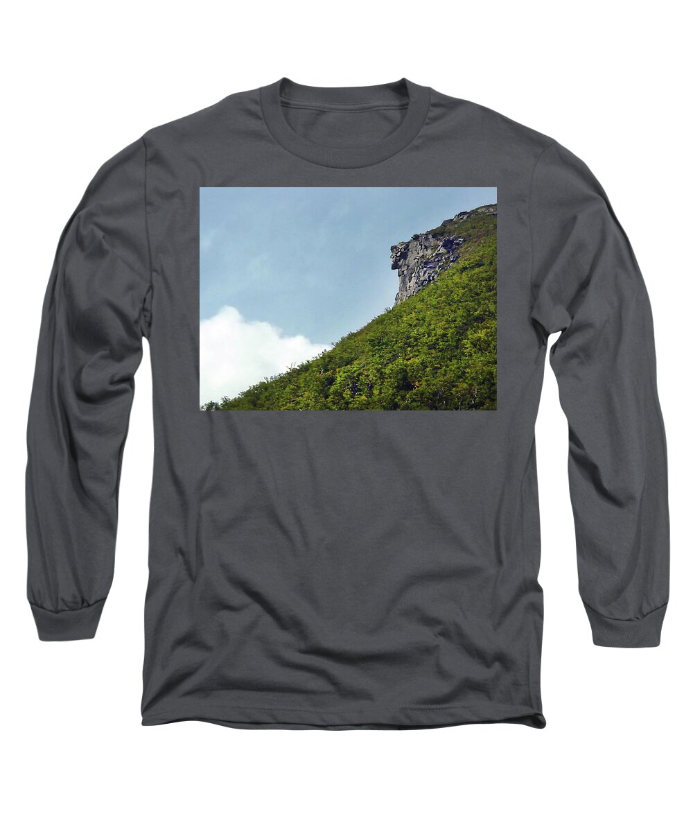 Old Man Of The Mountain Long Sleeve T-Shirt featuring the photograph Old Man of the Mountain by Robert Clifford