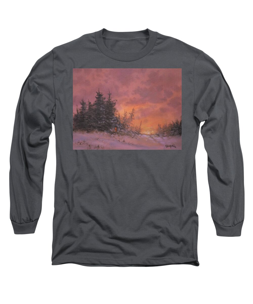 Sunrise Long Sleeve T-Shirt featuring the painting Opening Day by Tom Shropshire