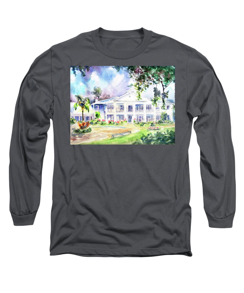 Coastal Art Center Long Sleeve T-Shirt featuring the painting Orange Beach Coastal Art Center by Jerry Fair