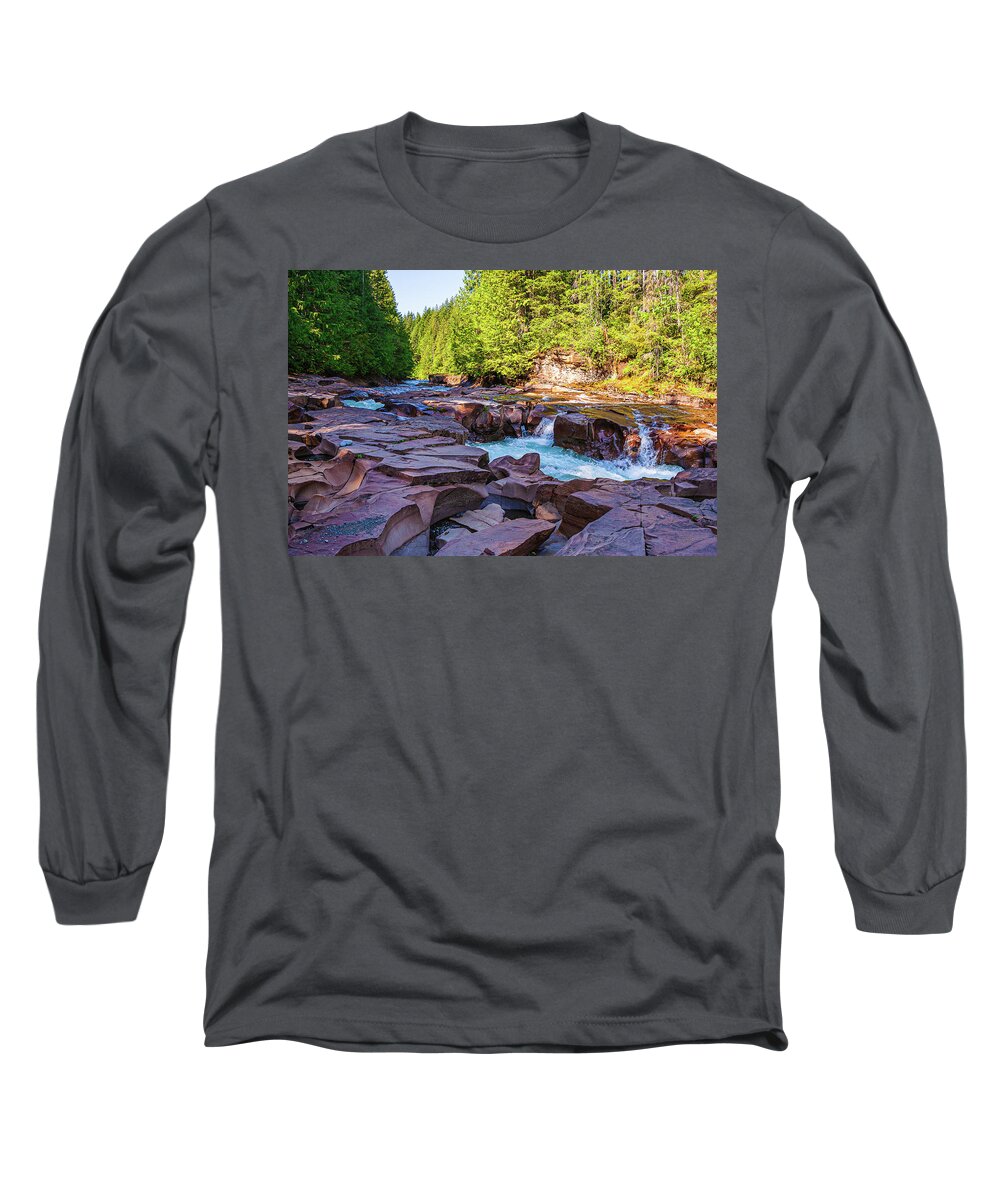 Landscapes Long Sleeve T-Shirt featuring the photograph Oyster River Pot Holes - 1 by Claude Dalley