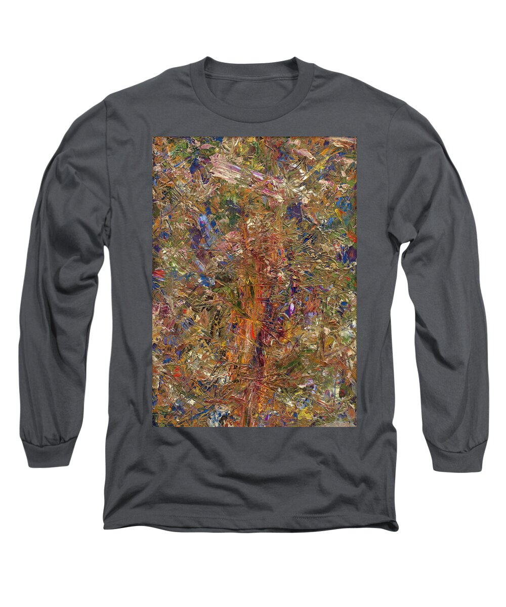 Abstract Long Sleeve T-Shirt featuring the painting Paint Number 25 by James W Johnson