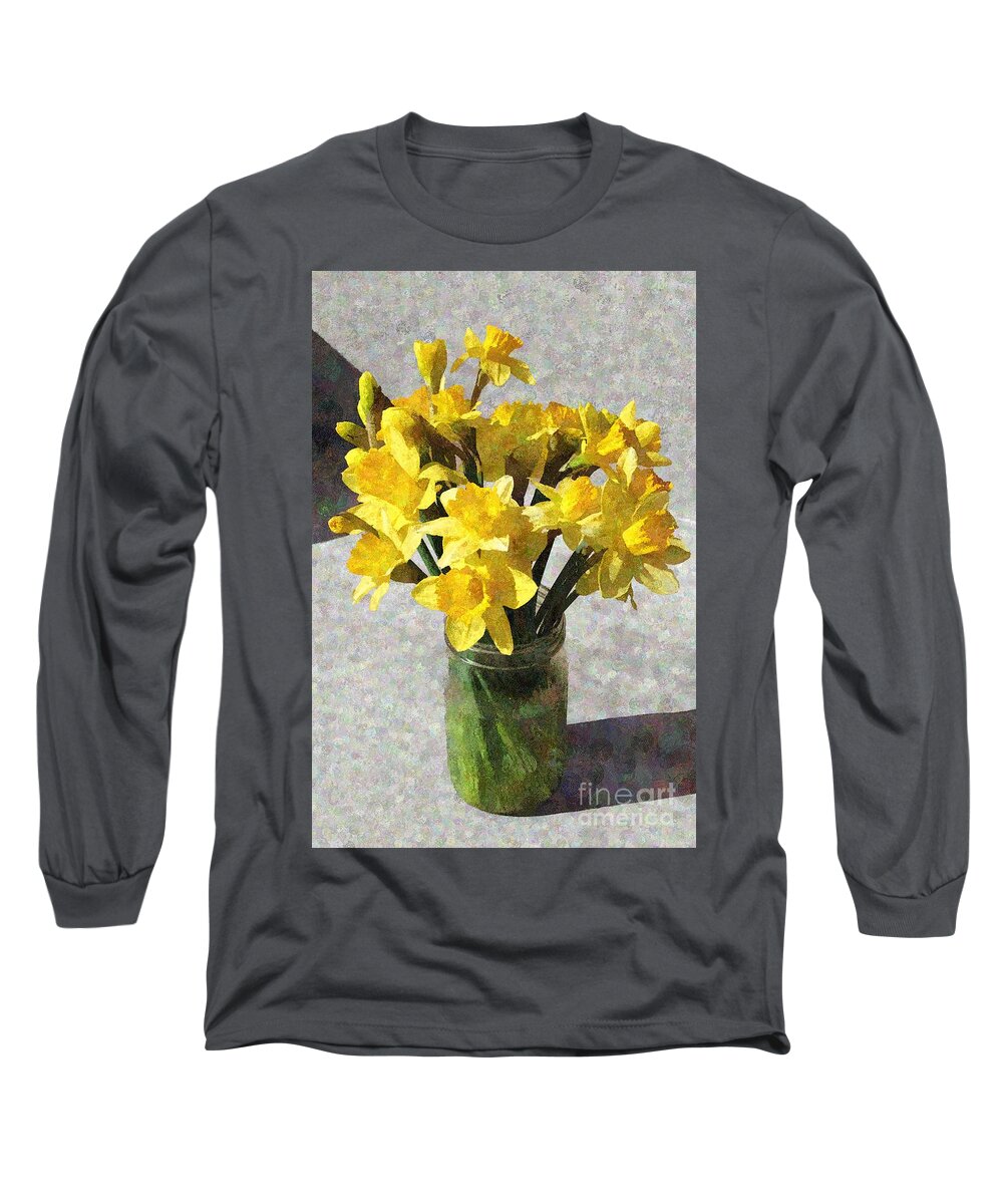Flowers Long Sleeve T-Shirt featuring the photograph Painted Daffodils by Katherine Erickson