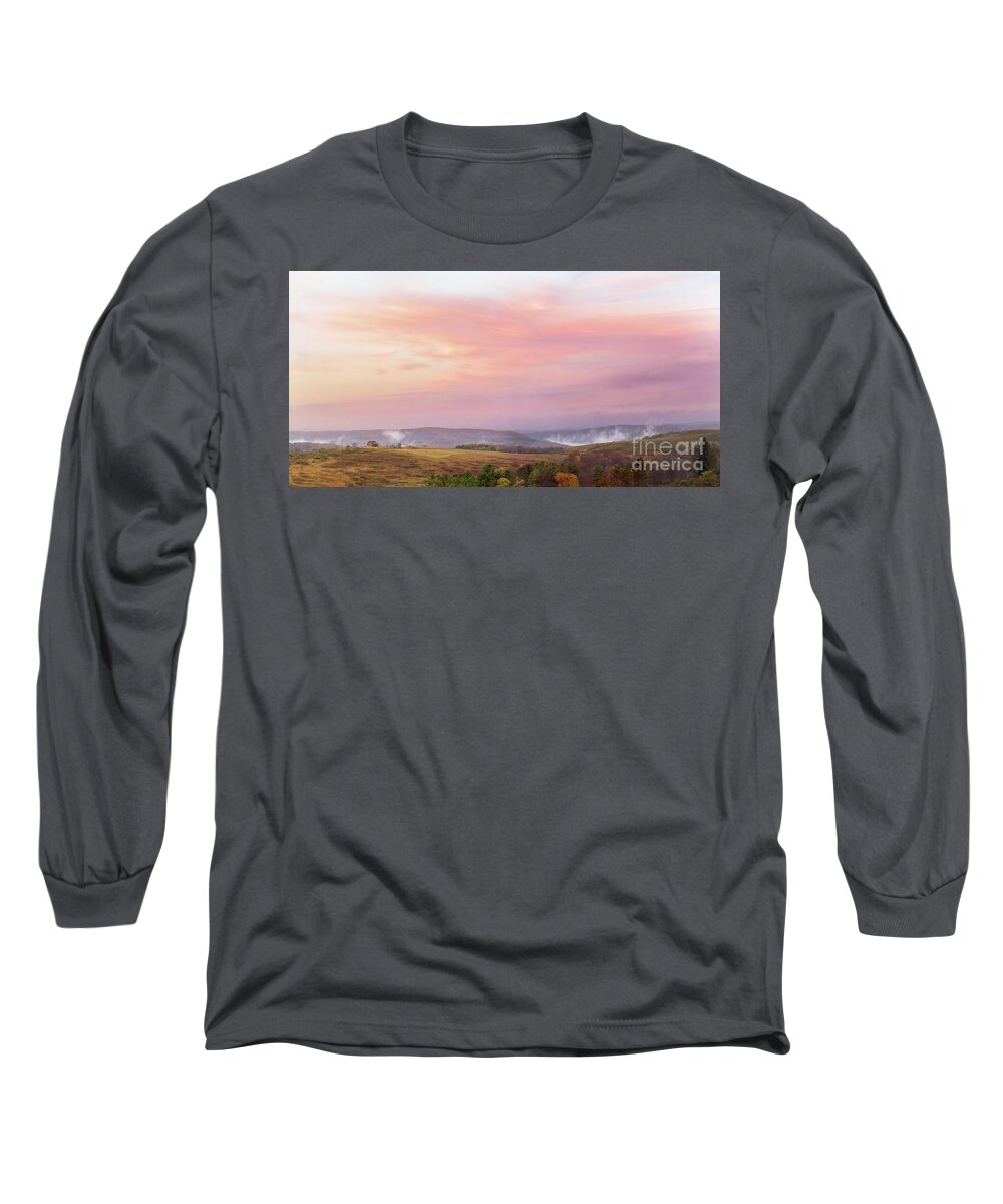 Dream Home Long Sleeve T-Shirt featuring the photograph Painted Sky - Hilltop Vista by Rehna George