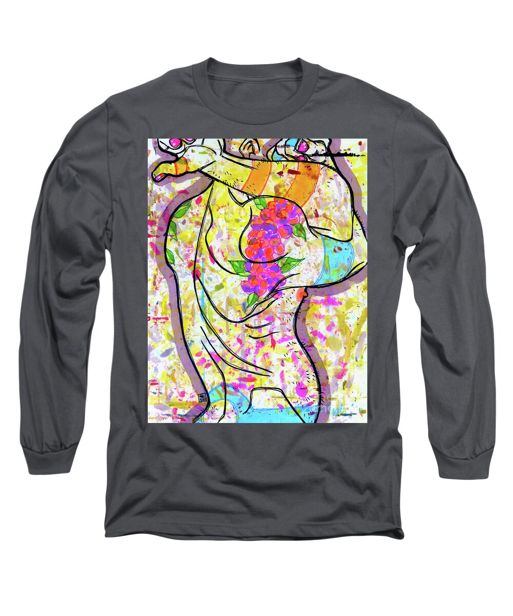 Abstract Long Sleeve T-Shirt featuring the drawing Palette Lad 14 by Shannon Hedges