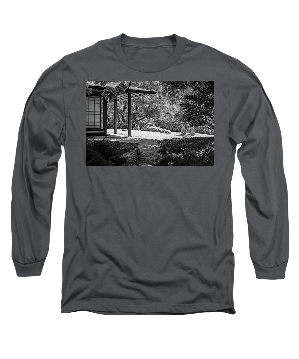 B&w Long Sleeve T-Shirt featuring the photograph Pathway To Serenity by Mike Schaffner