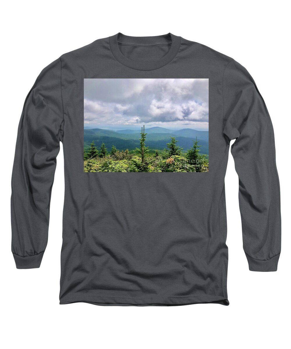 #catskills Long Sleeve T-Shirt featuring the photograph Peekamoose Summit View by Cornelia DeDona