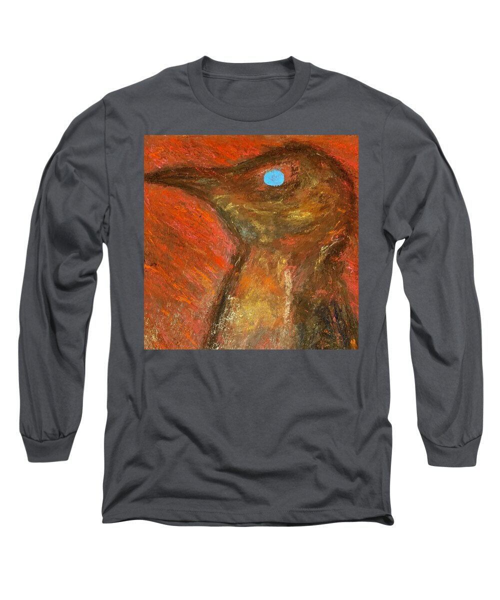 Nicholas Brendon Long Sleeve T-Shirt featuring the painting Penguin Tension by Nicholas Brendon