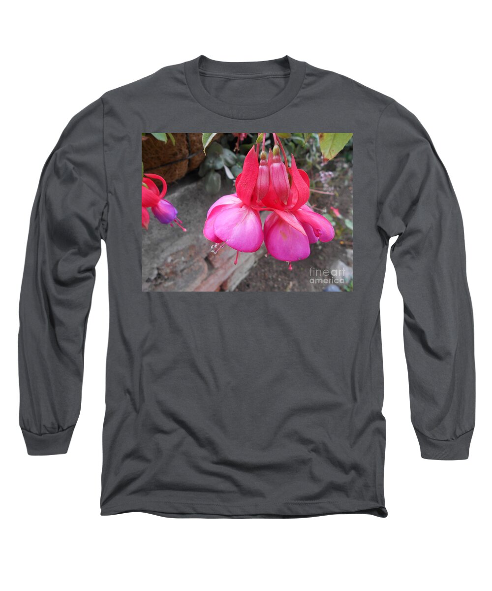 Flower Long Sleeve T-Shirt featuring the photograph Pink blossom by Nancy Graham