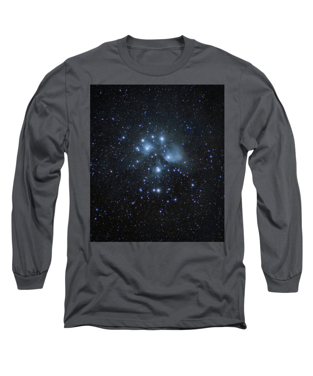 Astrophotography Long Sleeve T-Shirt featuring the photograph Pleiades Star Cluster by Grant Twiss