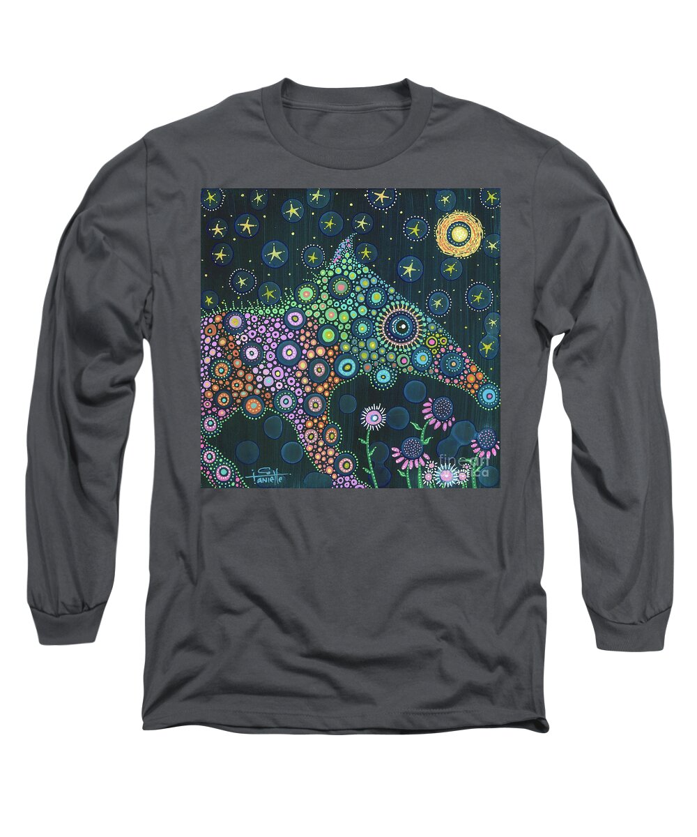 Peccary Painting Long Sleeve T-Shirt featuring the painting Polka Dot Peccary-Anteater-ish by Tanielle Childers